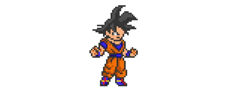 Pixel Art of Son Goku with SCSS function